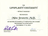 Surgeon's diploma – Liposuction course