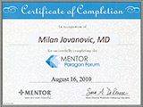Surgeon's diploma – Mentor's certiciate, San Francisco 2010