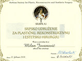 Surgeon's diploma – Serbian Society of Plastic, Reconstructive and Aesthetic Surgery